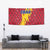 Chad Christmas Tapestry with Red-Yellow Festive Pattern, National Coat of Arms, and Snowflake Accents - Wonder Print Shop