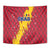 Chad Christmas Tapestry with Red-Yellow Festive Pattern, National Coat of Arms, and Snowflake Accents - Wonder Print Shop
