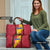 Chad Christmas Travel Bag with Red-Yellow Festive Pattern, National Coat of Arms, and Snowflake Accents - Wonder Print Shop