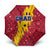 Chad Christmas Umbrella with Red-Yellow Festive Pattern, National Coat of Arms, and Snowflake Accents - Wonder Print Shop