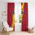Chad Christmas Window Curtain with Red-Yellow Festive Pattern, National Coat of Arms, and Snowflake Accents - Wonder Print Shop
