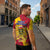 Chad Christmas Zipper Polo Shirt with Red-Yellow Festive Pattern, National Coat of Arms, and Snowflake Accents - Wonder Print Shop
