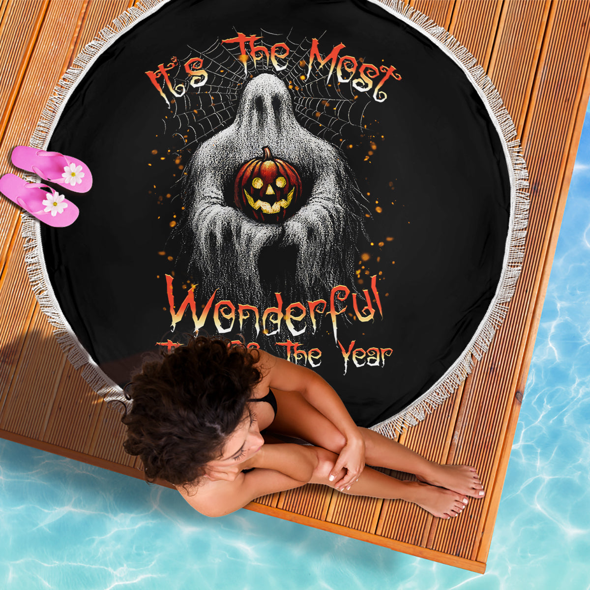 It's The Most Wonderful Time Halloween Beach Blanket - Wonder Print Shop