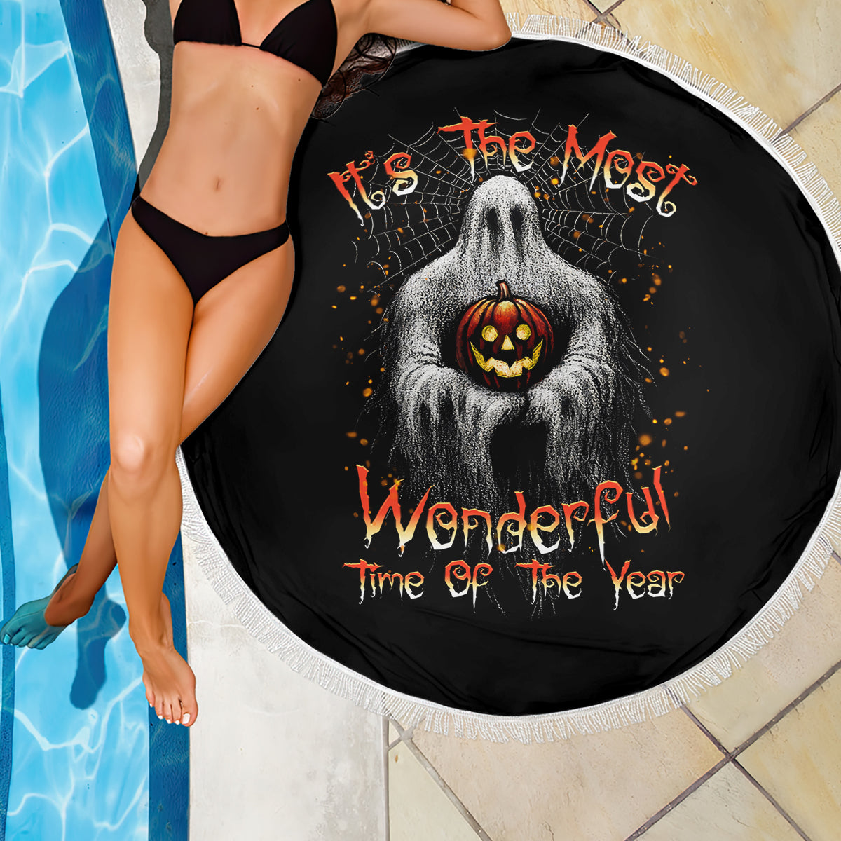 It's The Most Wonderful Time Halloween Beach Blanket - Wonder Print Shop