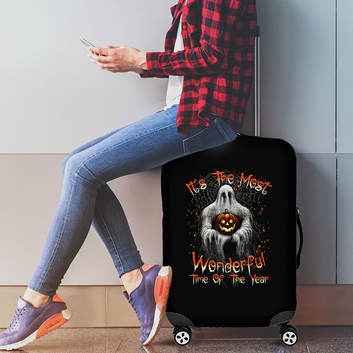 It's The Most Wonderful Time Halloween Luggage Cover - Wonder Print Shop