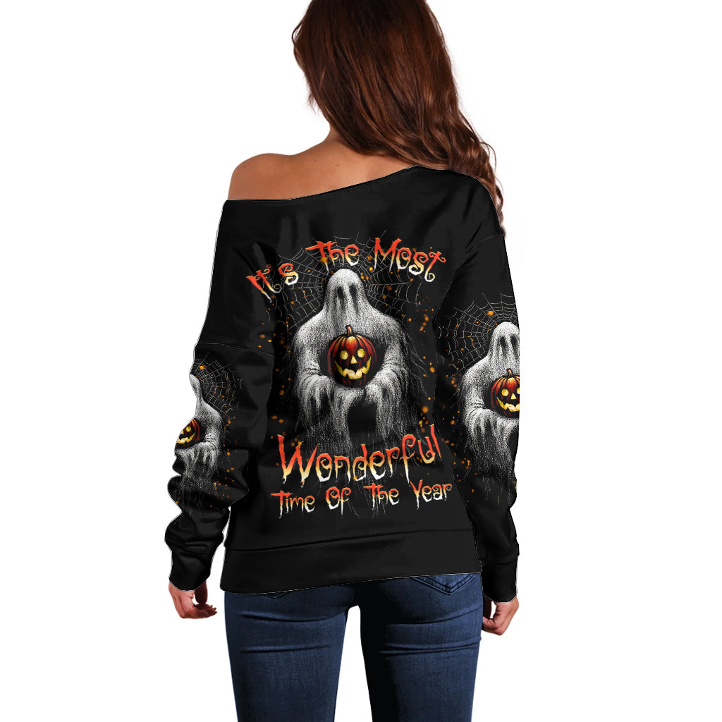 It's The Most Wonderful Time Halloween Off Shoulder Sweater - Wonder Print Shop