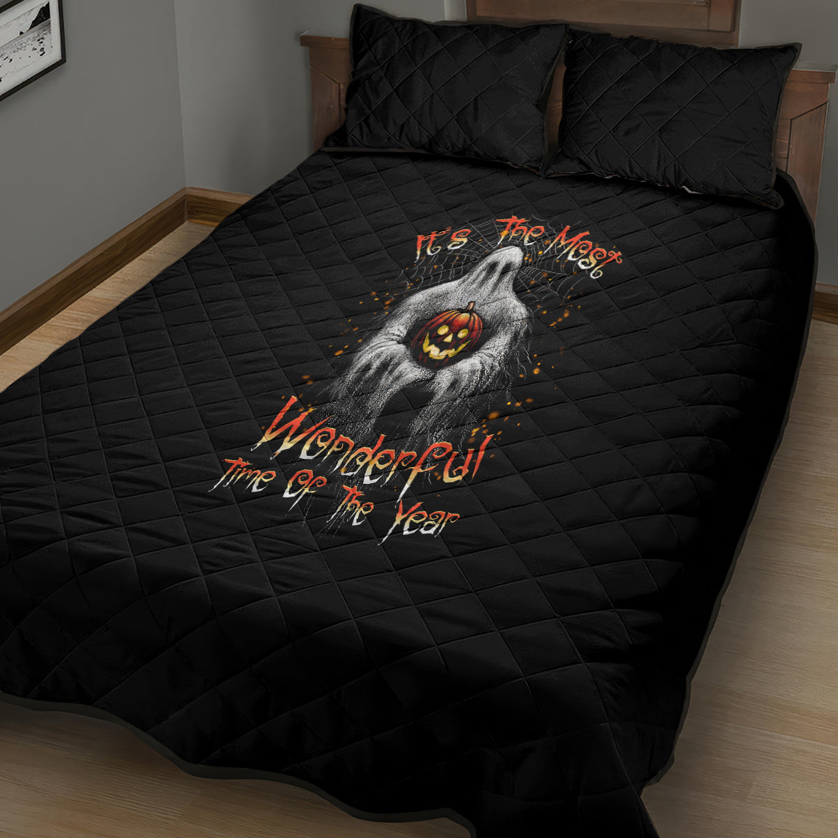 It's The Most Wonderful Time Halloween Quilt Bed Set - Wonder Print Shop
