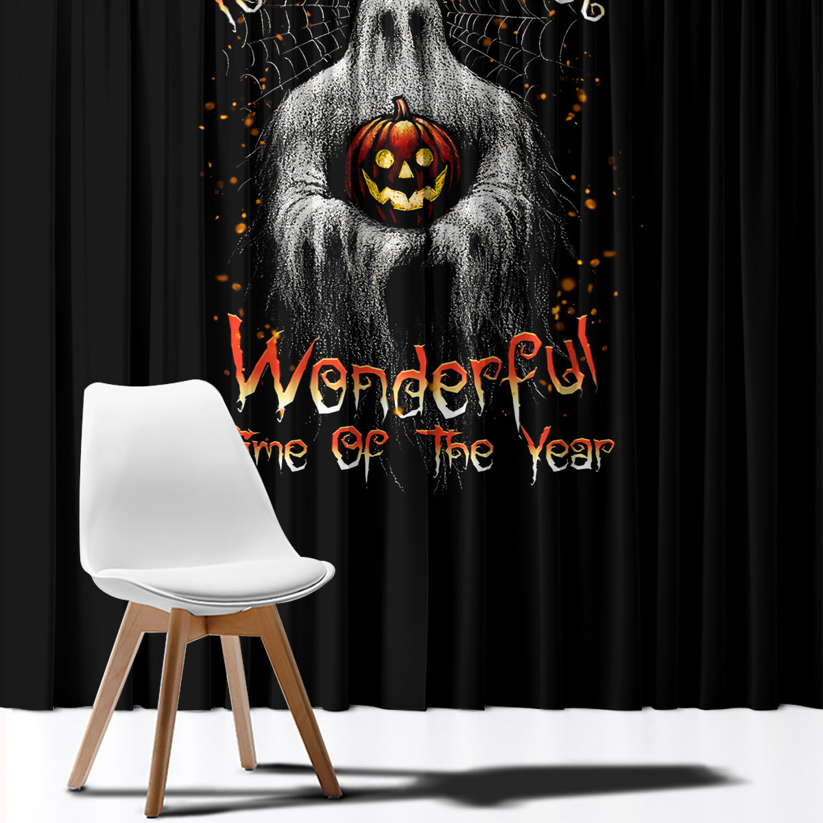 It's The Most Wonderful Time Halloween Window Curtain - Wonder Print Shop
