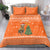 Bhutan Christmas Bedding Set with Takin Santa Hat Christmas Tree and Snowflake Pattern in Orange - Wonder Print Shop