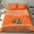 Bhutan Christmas Bedding Set with Takin Santa Hat Christmas Tree and Snowflake Pattern in Orange - Wonder Print Shop