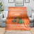 Bhutan Christmas Blanket with Takin Santa Hat Christmas Tree and Snowflake Pattern in Orange - Wonder Print Shop