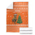 Bhutan Christmas Blanket with Takin Santa Hat Christmas Tree and Snowflake Pattern in Orange - Wonder Print Shop