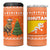 Bhutan Christmas 4 in 1 Can Cooler Tumbler with Takin Santa Hat Christmas Tree and Snowflake Pattern in Orange - Wonder Print Shop