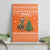 Bhutan Christmas Canvas Wall Art with Takin Santa Hat Christmas Tree and Snowflake Pattern in Orange - Wonder Print Shop
