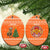 Bhutan Christmas Ceramic Ornament with Takin Santa Hat Christmas Tree and Snowflake Pattern in Orange - Wonder Print Shop