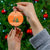 Bhutan Christmas Ceramic Ornament with Takin Santa Hat Christmas Tree and Snowflake Pattern in Orange - Wonder Print Shop