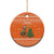 Bhutan Christmas Ceramic Ornament with Takin Santa Hat Christmas Tree and Snowflake Pattern in Orange - Wonder Print Shop