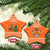 Bhutan Christmas Ceramic Ornament with Takin Santa Hat Christmas Tree and Snowflake Pattern in Orange - Wonder Print Shop