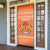 Bhutan Christmas Door Cover with Takin Santa Hat Christmas Tree and Snowflake Pattern in Orange - Wonder Print Shop