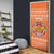 Bhutan Christmas Door Cover with Takin Santa Hat Christmas Tree and Snowflake Pattern in Orange - Wonder Print Shop