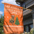 Bhutan Christmas Garden Flag with Takin Santa Hat Christmas Tree and Snowflake Pattern in Orange - Wonder Print Shop