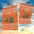 Bhutan Christmas Garden Flag with Takin Santa Hat Christmas Tree and Snowflake Pattern in Orange - Wonder Print Shop