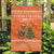 Bhutan Christmas Garden Flag with Takin Santa Hat Christmas Tree and Snowflake Pattern in Orange - Wonder Print Shop