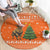 Bhutan Christmas Round Carpet with Takin Santa Hat Christmas Tree and Snowflake Pattern in Orange - Wonder Print Shop