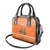 Bhutan Christmas Shoulder Handbag with Takin Santa Hat Christmas Tree and Snowflake Pattern in Orange - Wonder Print Shop