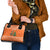 Bhutan Christmas Shoulder Handbag with Takin Santa Hat Christmas Tree and Snowflake Pattern in Orange - Wonder Print Shop
