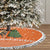 Bhutan Christmas Tree Skirt with Takin Santa Hat Christmas Tree and Snowflake Pattern in Orange - Wonder Print Shop