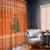 Bhutan Christmas Window Curtain with Takin Santa Hat Christmas Tree and Snowflake Pattern in Orange - Wonder Print Shop