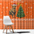 Bhutan Christmas Window Curtain with Takin Santa Hat Christmas Tree and Snowflake Pattern in Orange - Wonder Print Shop