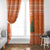 Bhutan Christmas Window Curtain with Takin Santa Hat Christmas Tree and Snowflake Pattern in Orange - Wonder Print Shop
