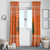 Bhutan Christmas Window Curtain with Takin Santa Hat Christmas Tree and Snowflake Pattern in Orange - Wonder Print Shop
