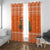 Bhutan Christmas Window Curtain with Takin Santa Hat Christmas Tree and Snowflake Pattern in Orange - Wonder Print Shop