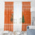 Bhutan Christmas Window Curtain with Takin Santa Hat Christmas Tree and Snowflake Pattern in Orange - Wonder Print Shop