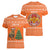 Bhutan Christmas Women V-Neck T-Shirt with Takin Santa Hat Christmas Tree and Snowflake Pattern in Orange - Wonder Print Shop