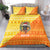 Bhutan Christmas Bedding Set with Takin Reindeer Antlers Santa Hat and Yellow Orange Holiday Pattern - Wonder Print Shop