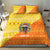 Bhutan Christmas Bedding Set with Takin Reindeer Antlers Santa Hat and Yellow Orange Holiday Pattern - Wonder Print Shop