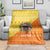 Bhutan Christmas Blanket with Takin Reindeer Antlers Santa Hat and Yellow Orange Holiday Pattern - Wonder Print Shop
