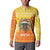 Bhutan Christmas Button Sweatshirt with Takin Reindeer Antlers Santa Hat and Yellow Orange Holiday Pattern - Wonder Print Shop