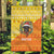Bhutan Christmas Garden Flag with Takin Reindeer Antlers Santa Hat and Yellow Orange Holiday Pattern - Wonder Print Shop