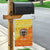Bhutan Christmas Garden Flag with Takin Reindeer Antlers Santa Hat and Yellow Orange Holiday Pattern - Wonder Print Shop