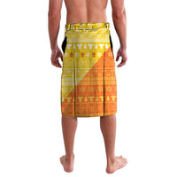 Bhutan Christmas Lavalava with Takin Reindeer Antlers Santa Hat and Yellow Orange Holiday Pattern - Wonder Print Shop