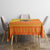 Bhutan Christmas Tablecloth with Takin Reindeer Antlers Santa Hat and Yellow Orange Holiday Pattern - Wonder Print Shop