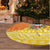 Bhutan Christmas Tree Skirt with Takin Reindeer Antlers Santa Hat and Yellow Orange Holiday Pattern - Wonder Print Shop