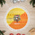 Bhutan Christmas Tree Skirt with Takin Reindeer Antlers Santa Hat and Yellow Orange Holiday Pattern - Wonder Print Shop