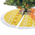 Bhutan Christmas Tree Skirt with Takin Reindeer Antlers Santa Hat and Yellow Orange Holiday Pattern - Wonder Print Shop