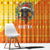 Bhutan Christmas Window Curtain with Takin Reindeer Antlers Santa Hat and Yellow Orange Holiday Pattern - Wonder Print Shop